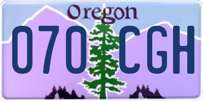 OR license plate 070CGH