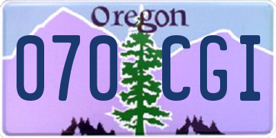 OR license plate 070CGI