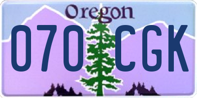 OR license plate 070CGK
