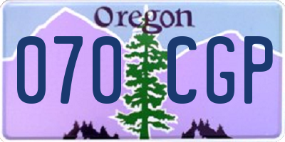 OR license plate 070CGP