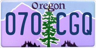 OR license plate 070CGQ