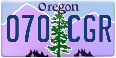 OR license plate 070CGR