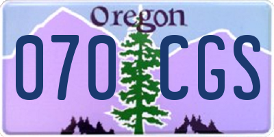 OR license plate 070CGS