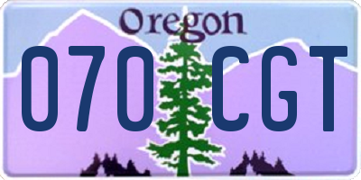 OR license plate 070CGT