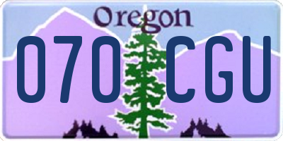OR license plate 070CGU
