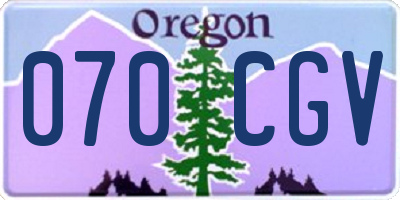 OR license plate 070CGV
