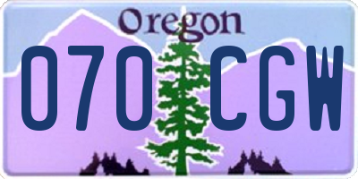 OR license plate 070CGW