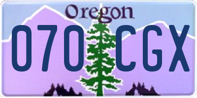 OR license plate 070CGX
