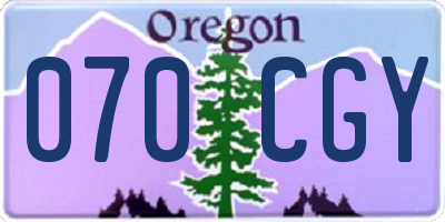 OR license plate 070CGY