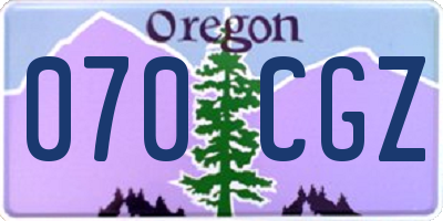 OR license plate 070CGZ