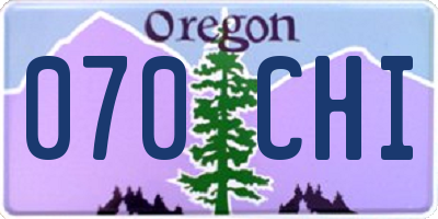 OR license plate 070CHI