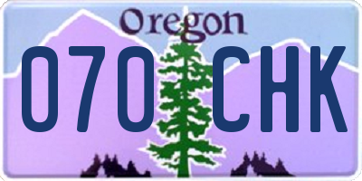 OR license plate 070CHK