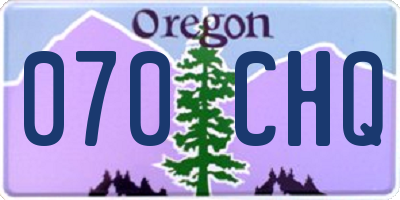 OR license plate 070CHQ