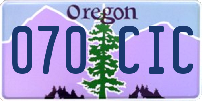 OR license plate 070CIC