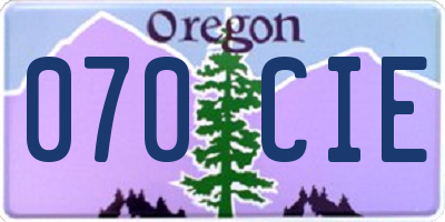 OR license plate 070CIE