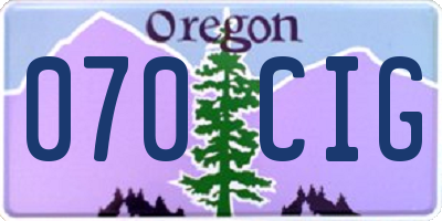 OR license plate 070CIG