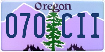 OR license plate 070CII