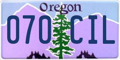 OR license plate 070CIL