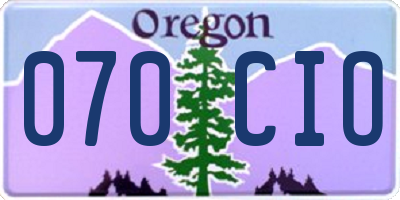 OR license plate 070CIO