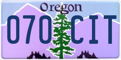 OR license plate 070CIT
