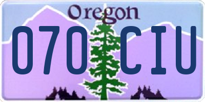 OR license plate 070CIU