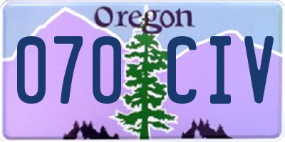 OR license plate 070CIV