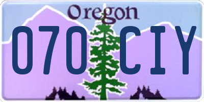 OR license plate 070CIY