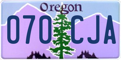 OR license plate 070CJA