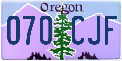 OR license plate 070CJF