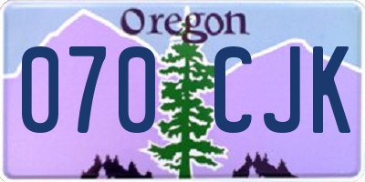 OR license plate 070CJK