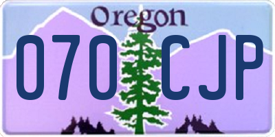 OR license plate 070CJP