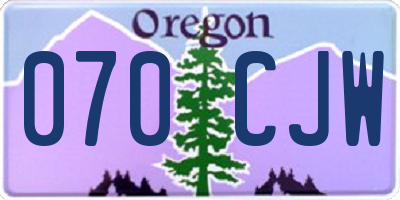 OR license plate 070CJW