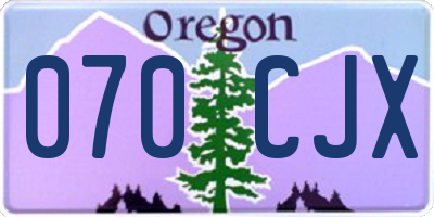 OR license plate 070CJX