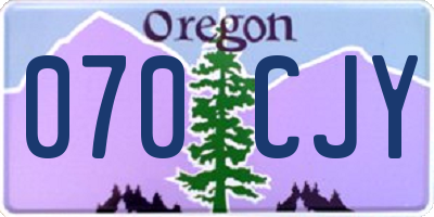 OR license plate 070CJY
