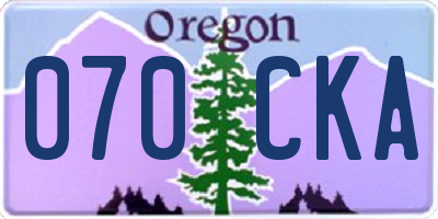 OR license plate 070CKA