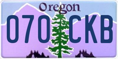 OR license plate 070CKB