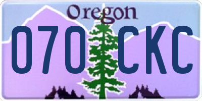 OR license plate 070CKC
