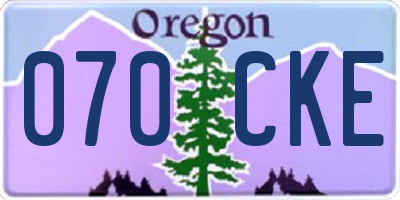 OR license plate 070CKE