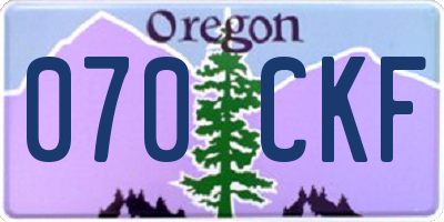 OR license plate 070CKF