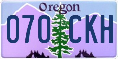 OR license plate 070CKH