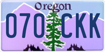 OR license plate 070CKK