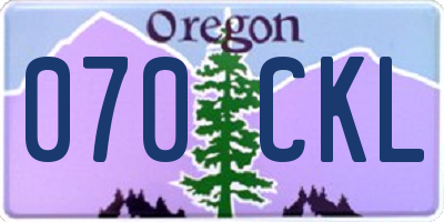 OR license plate 070CKL