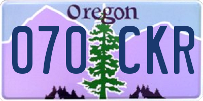 OR license plate 070CKR