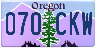 OR license plate 070CKW