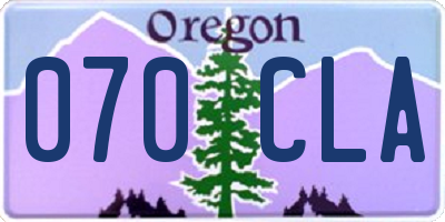 OR license plate 070CLA