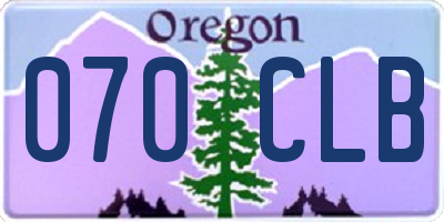 OR license plate 070CLB