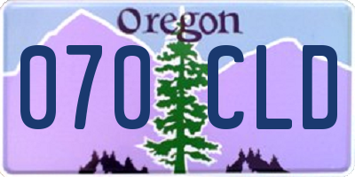 OR license plate 070CLD