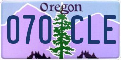 OR license plate 070CLE