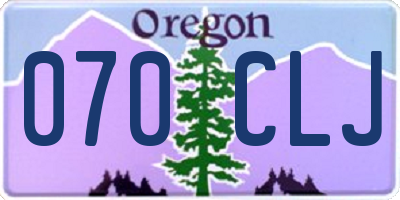 OR license plate 070CLJ