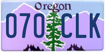 OR license plate 070CLK